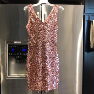 Rose gold sequin dress. Size medium.